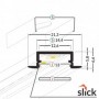 Profil LED Trepte Alb 2 metri cu dispersor click