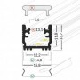 Profil LED incastrat in Pardoseala h13.7mm 2 metri