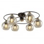 Lustra Negru cu Bronz si sticla 6xE27