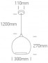 Pendul Vintage cu Sticla de culoare crom D300mm