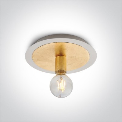 Plafoniera Gold cu Alb 1xE27
