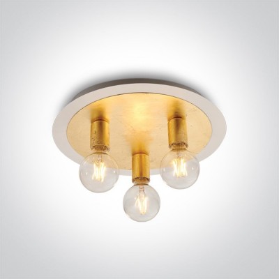 Plafoniera Gold cu Alb 3xE27