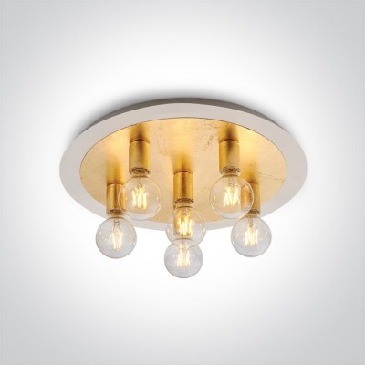 Plafoniera Gold cu Alb 5xE27