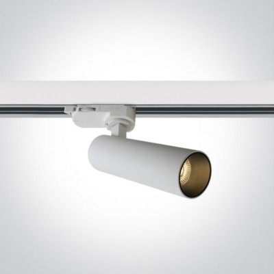 spot led pe sina trifazica alb cu interior negru ideal pentru sina aplicata sau incastrata in tavan