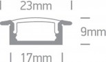 Profil LED Incastrat h9mm Negru 2 metri