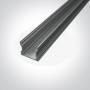 Profil LED Aplicat Inalt Gri H15.3mm 2metri S2