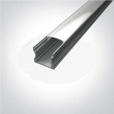Profil LED Aplicat Inalt Gri H15.3mm 2metri S2