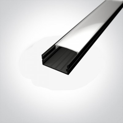 Profil LED Aplicat Lat 23.5mm h10mm Negru 2 metri S4