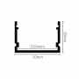 Profil Banda LED 30x20mm 2 metri Gri S7