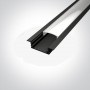 Profil LED Incastrat Slim Negru 2m h8mm R1