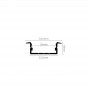 Profil Banda LED Incastrat h10mm negru 2 metri R3