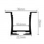 Profil LED Tavan cu rama 28mm