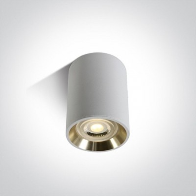 Spot Aplicat pe Tavan Alb cu reflector auriu si dulie GU10
