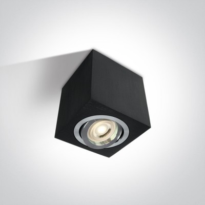 Spot aplicat Negru Orientabil cu dulie GU10
