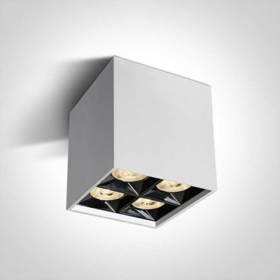 Spot LED Aplicat pe tavan Alb cu Negru CRI90 CRI90 4xLed Cob 15W