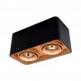 Spot Aplicat pe tavan Negru cu Gold cu doua becuri 2xGU10