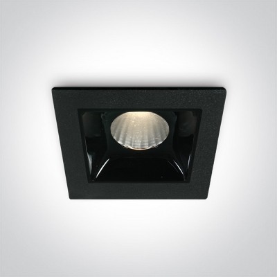 Mini Spot LED Patrat 2W negru