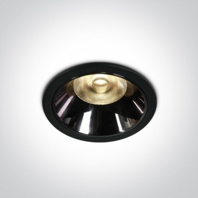 Spot LED Incastrat 12W 3000K Negru cu reflector lucios