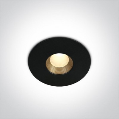 Spot LED Incastrat Negru cu Gold 8W CRI90 IP54 de exterior