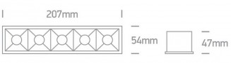 Spot LED Incastrat Liniar Alb 20W CRI90 3000K