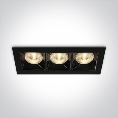 Spot LED Incastrat Liniar Negru 12W 3000K CRI90 3000K