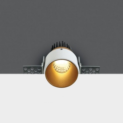 Spot LED fara rama 3W 3000K, incastrat, trimless, alb cu gold