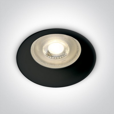 Spot incastrat Negru cu dulie GU10 si IP20