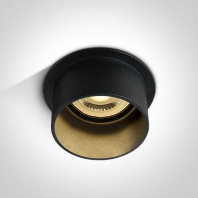 Spot Semi incastrat Negru cu reflector negru si dulie GU10