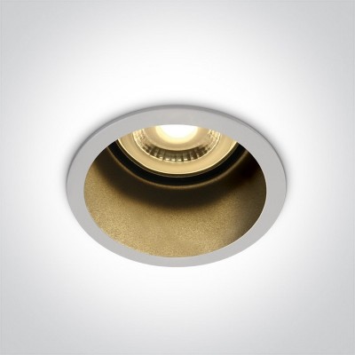 Spot incastrat Alb cu reflector negru, GU10, rama ingusta, Dark Light