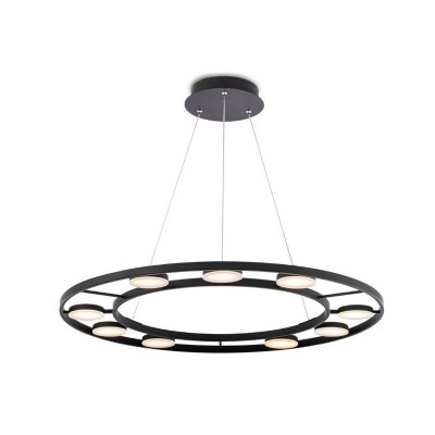 Lustra LED Neagra 63W cu lumina Calda