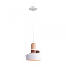 Lustra 1XE27 alba lemn mat