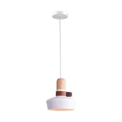 Lustra 1XE27 alba lemn mat