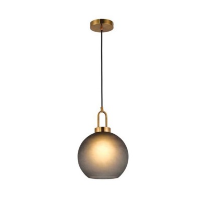 Pendul alama cu sticla fumurie 1XE27