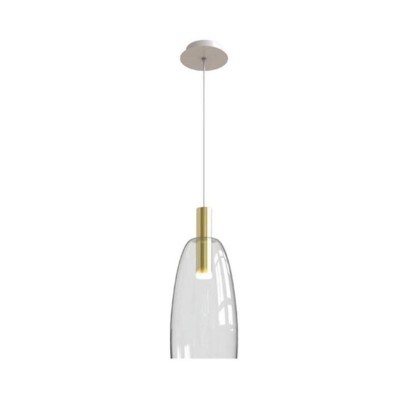 Pendul LED sticla transparenta Auriu 5W