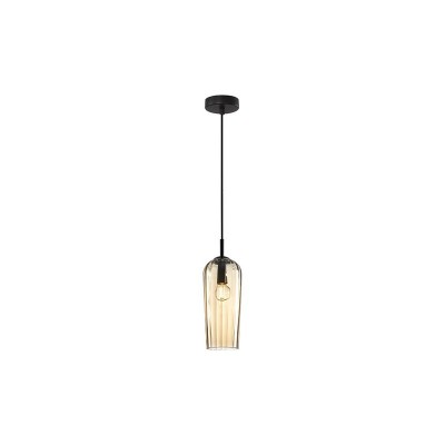 Pendul Modern Negru sticla sampanie E14 D40 mm