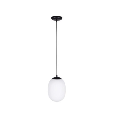Lustra Pendul cu sticla neagra opala si dulie E27