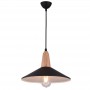 Pendul negru cu lemn natural 1XE27