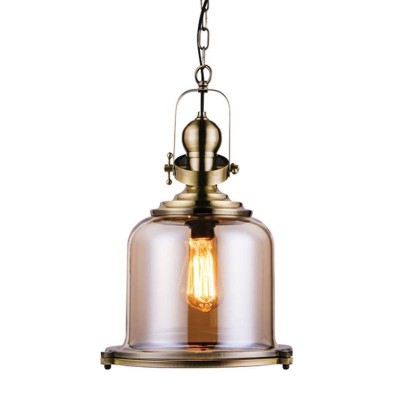 Lustra vintage bronz-sticla 1XE27