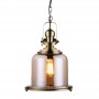 Lustra vintage bronz-sticla 1XE27