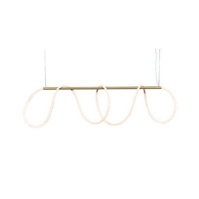 Lustra led moderna Gold mat 60W cu lumina Calda