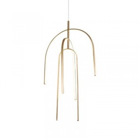 Lustra LED Moderna Gold mat 80W lumina Calda