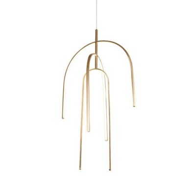 Lustra LED Moderna Gold mat 80W lumina Calda