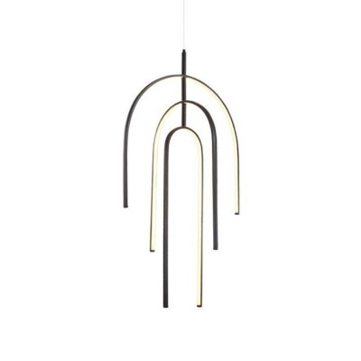 Lustra LED Moderna Gold 80W lumina Calda Gold mat