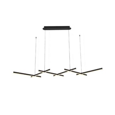 Lustra moderna reglabila LED 85W lumina Calda Negru mat
