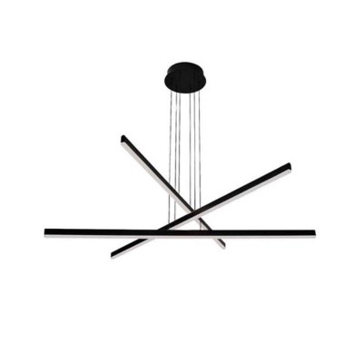 Lustra moderna reglabila LED 48W lumina Calda Negru mat