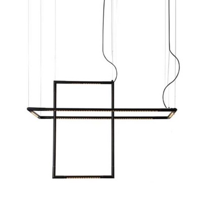 Lustra LED Neagra 30W lumina Calda