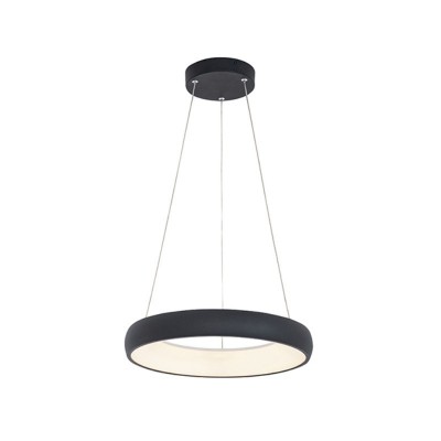 Lustra moderna dimabila neagra LED 30W lumina Calda