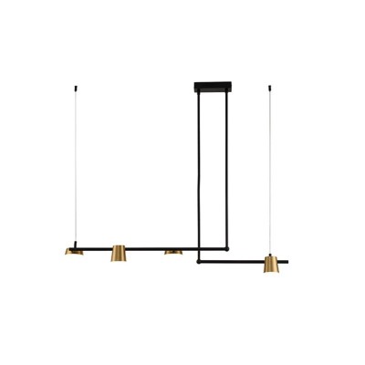 Lustra LED dimabila 28W neagra cu Gold