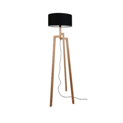 Lampadar Living Negru cu lemn E27