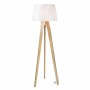 Lampadar Living E27 lemn cu abajur alb